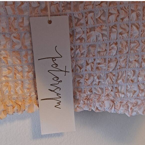 Petersyn Tami Melon Color Striped Smocked Top - Size M - Picture 6 of 12